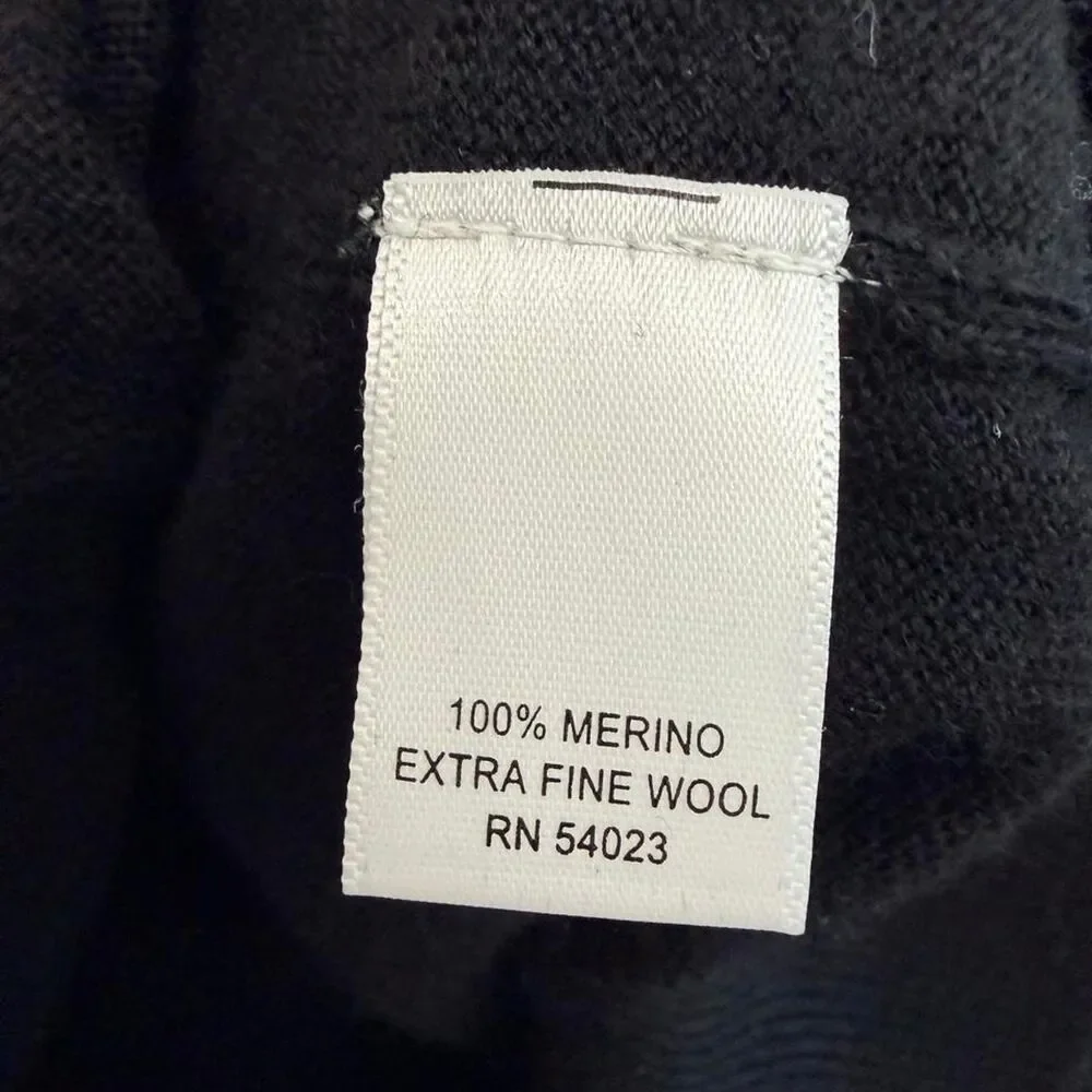 Men’s Banana Republic Extra Fine Merino Wool Crewneck Sweater Black XL